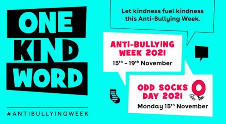 Anti-Bullying week takes place from Monday 15th to Friday the 19th of November 2021 and the theme is “One Kind Word”. Kindness is more important today than it has ever been. The isolation of the last year has underlined how the little acts of consideration can break down barriers and brighten the lives of the people around us.